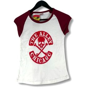 New The Alley Chicago Vintage Girl Goth Punk Shirt Sz XS